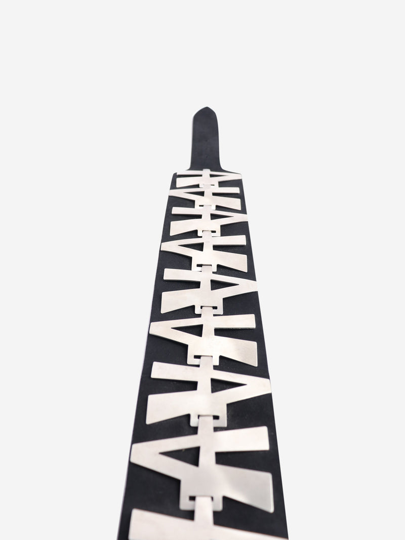 Black A motif metal and leather wide belt Belts Alaia 