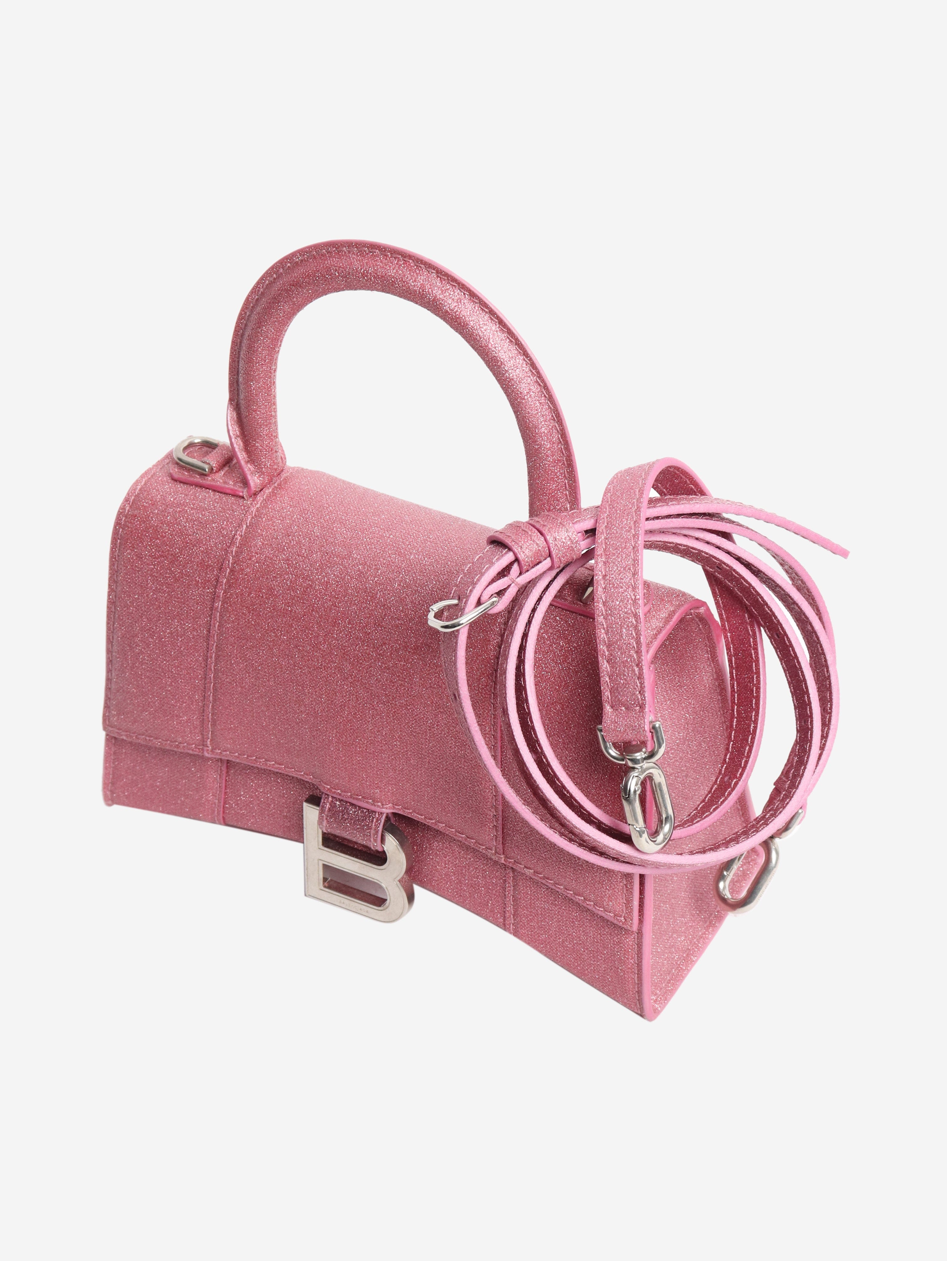 Pink glitter Hourglass XS handbag Cross-body bags Balenciaga 