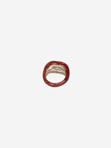 Hotlips by Solange Red sparkly lips ring