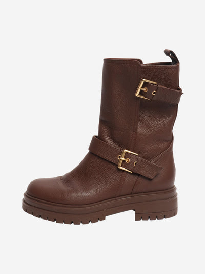 Brown leather ankle boots - size EU 38 Boots Gianvito Rossi 