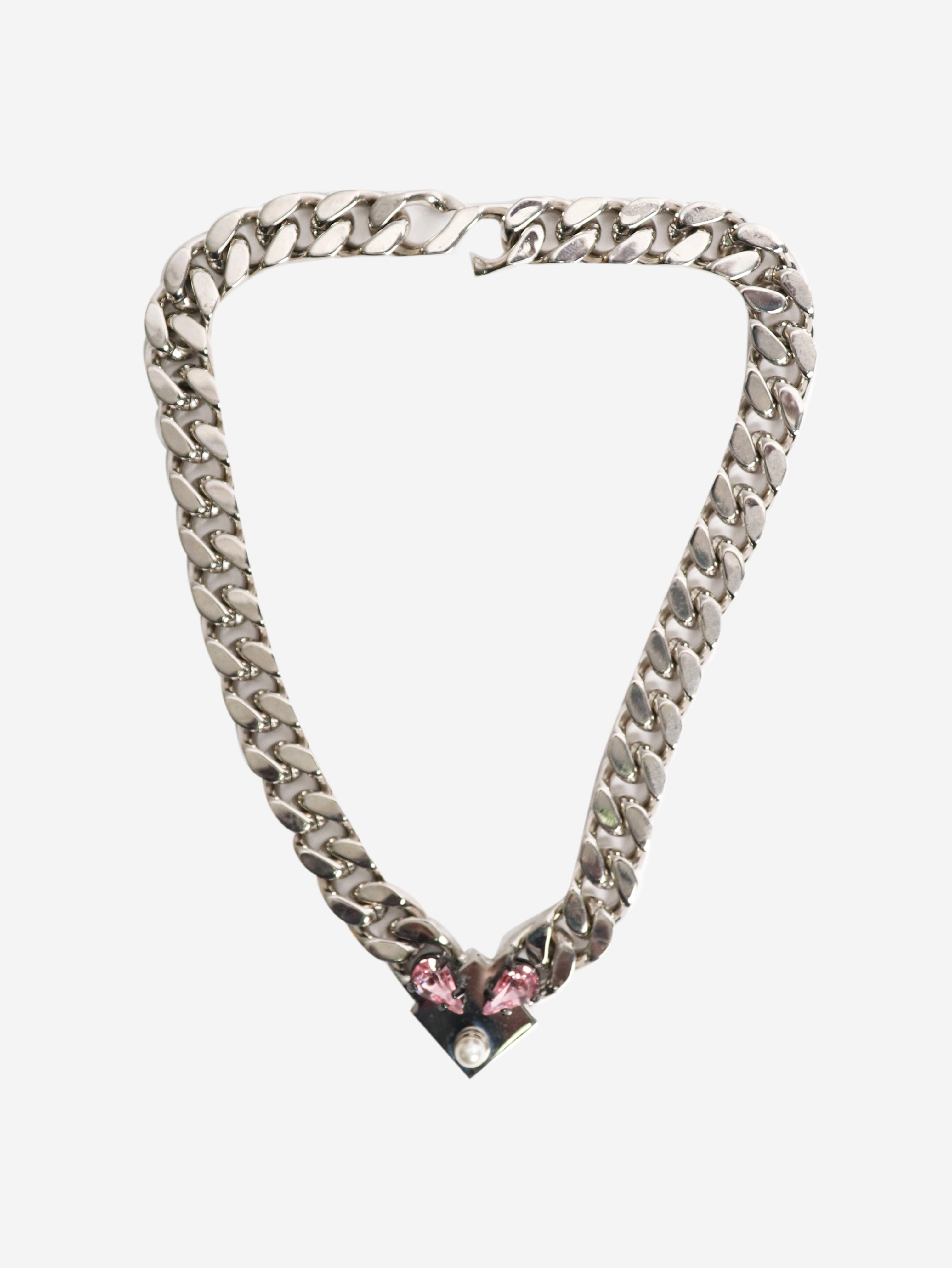 Silver chain link necklace Necklaces Fendi 