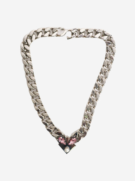 Silver chain link necklace product image