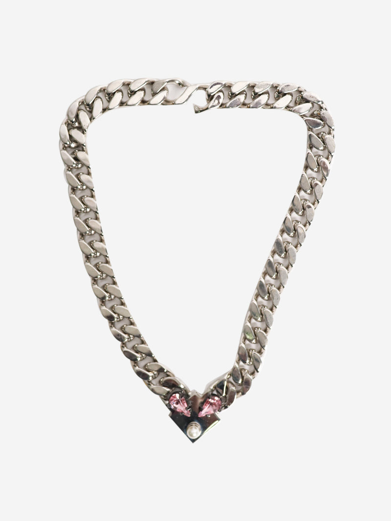 Silver chain link necklace Necklaces Fendi 
