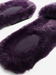 Purple shearling Oran sandals - size EU 40.5 Flat Shoes Hermes 