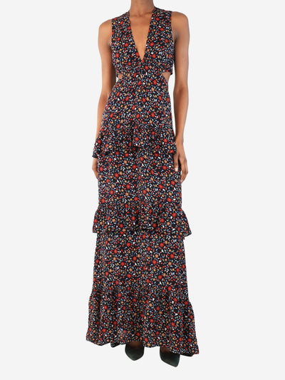 A.L.C. Black floral tiered maxi dress - size UK 4 Dresses A.L.C. 