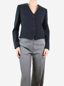 Margaret Howell Dark grey cropped wool jacket - size UK 10