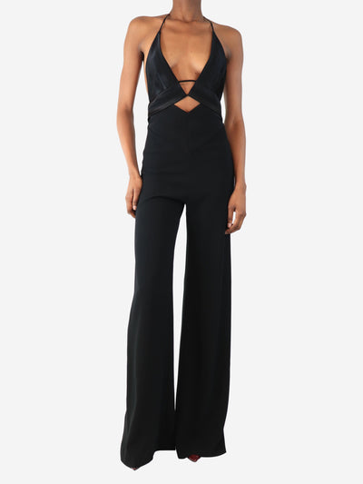 Black Prism satin jumpsuit - size UK 8 Jumpsuits Galvan London 