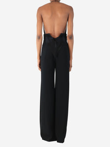 Galvan London Black Prism satin jumpsuit - size UK 8