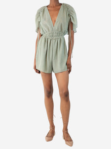 Maje Green lurex spotted top - size UK 6