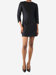 Carven Black satin mini dress - size UK 8