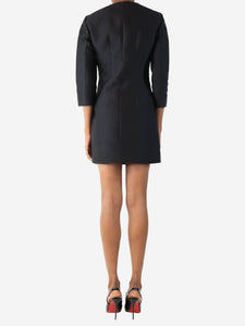 Carven Black satin mini dress - size UK 8