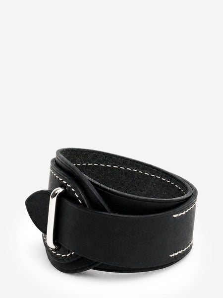 Black leather wrap bracelet alternate image