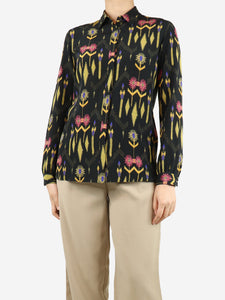 Etro Multicoloured printed silk shirt - size UK 8