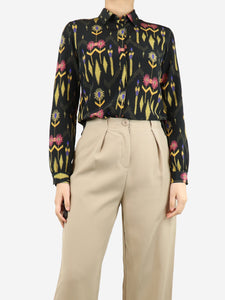 Etro Multicoloured printed silk shirt - size UK 8