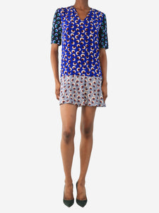 Stella McCartney Blue floral printed dress - size UK 6