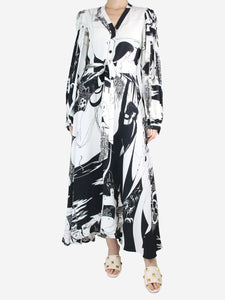 Loewe Black and white all-over printed dress - size UK 8