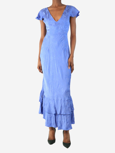 Blue satin midi dress - size UK 6 Dresses Rixo 