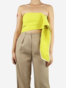 Maticevski Yellow strapless crop-top - size UK 8