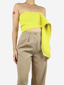 Maticevski Yellow strapless crop-top - size UK 8