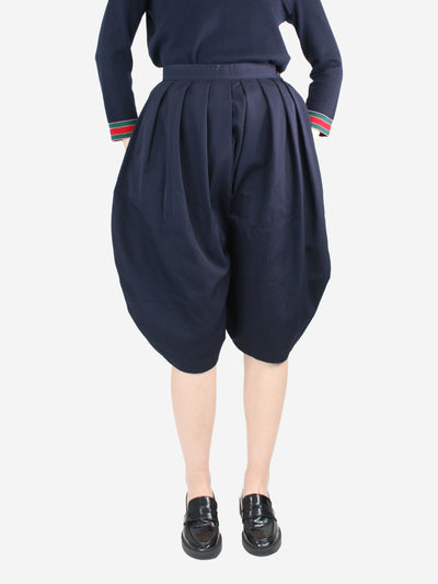 Blue balloon pleated culottes - size S