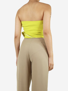 Maticevski Yellow strapless crop-top - size UK 8