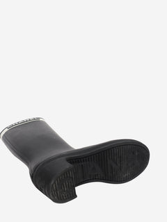 Black and white rubber logo rain boots - size EU 38 Boots Chanel 