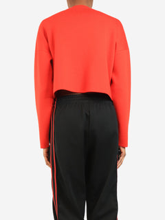 Red fine knit logo jumper - size XS Knitwear Loewe 