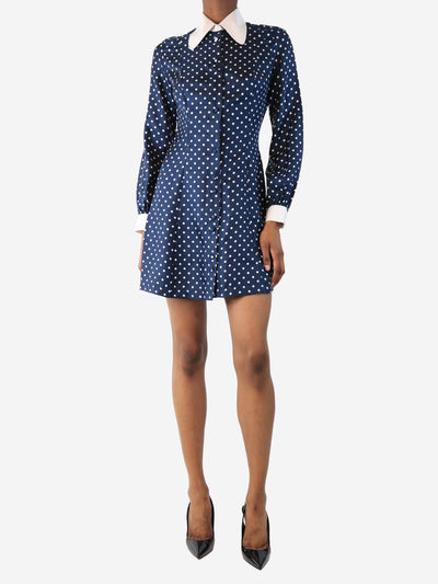 Navy and white polka dot shirt dress - size UK 6 Dresses Bella Freud 