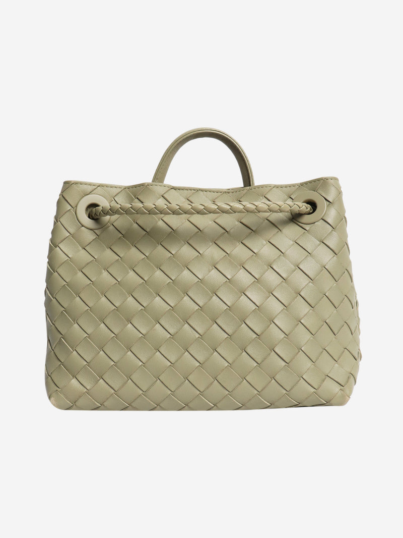 Sage green Andiamo medium Intrecciato leather tote Shoulder bags Bottega Veneta 