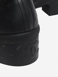 Black and white rubber logo rain boots - size EU 38 Boots Chanel 