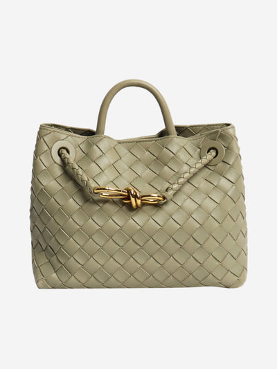 Sage green Andiamo medium Intrecciato leather tote Shoulder bags Bottega Veneta 