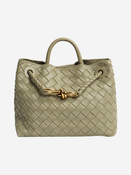 Sage green Andiamo medium Intrecciato leather tote product image