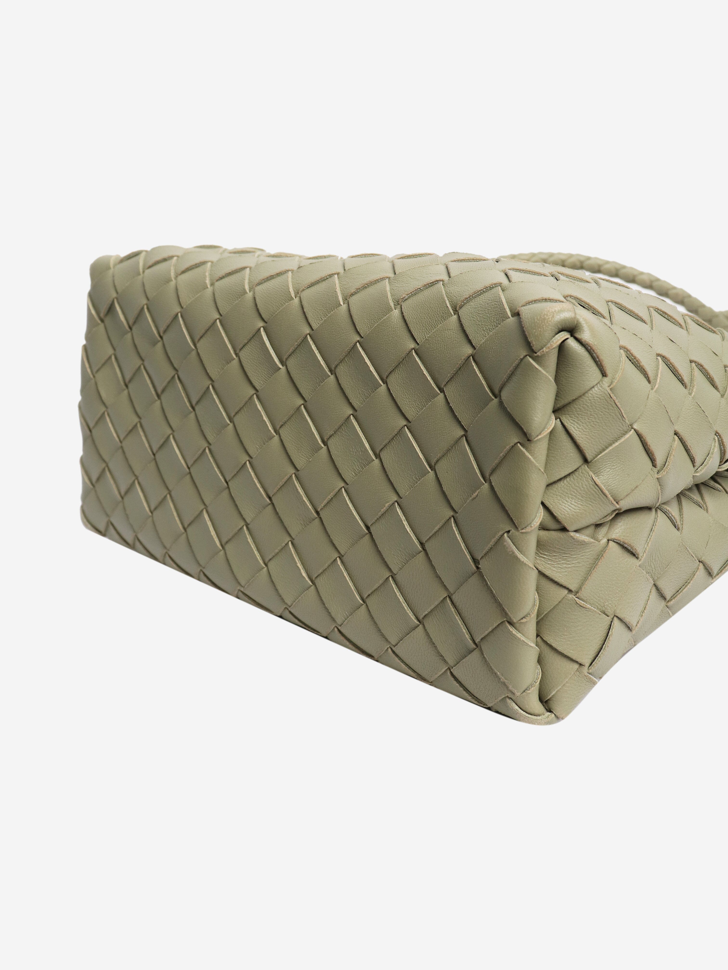 Sage green Andiamo medium Intrecciato leather tote Shoulder bags Bottega Veneta 