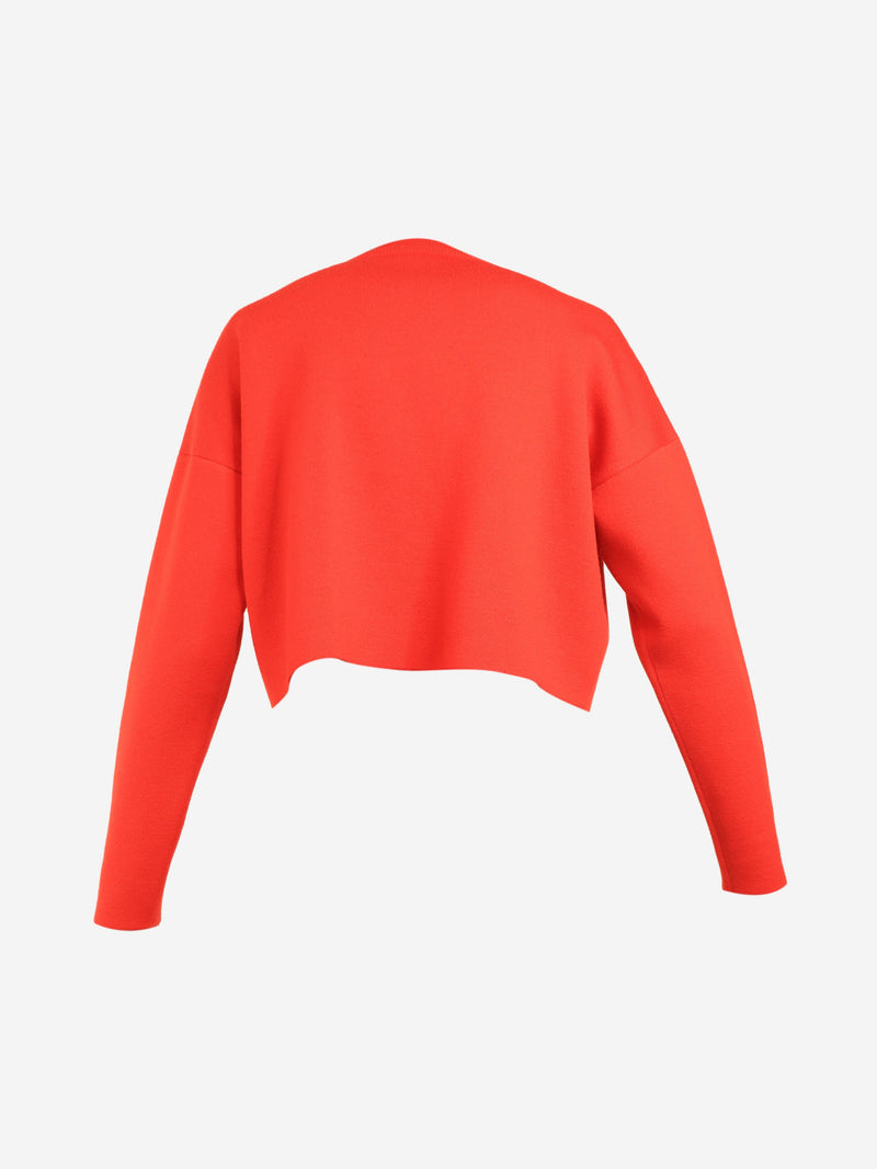 Red fine knit logo jumper - size XS Knitwear Loewe 