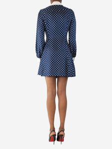 Bella Freud Navy and white polka dot shirt dress - size UK 6