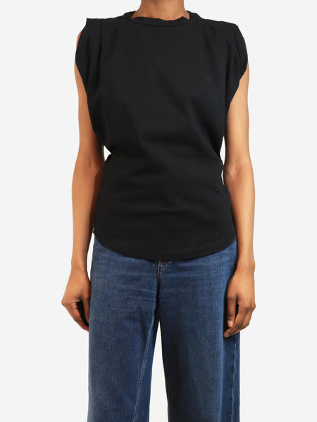 Black sleeveless gathered t-shirt - size XS product image