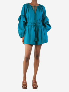 Ulla Johnson Teal blouse & shorts set - size UK 6