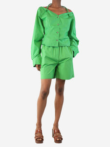 Nanushka Green halterneck shirt and mini shorts set - size S/L