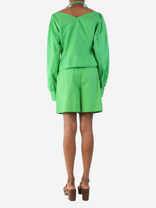 Nanushka Green halterneck shirt and mini shorts set - size S/L