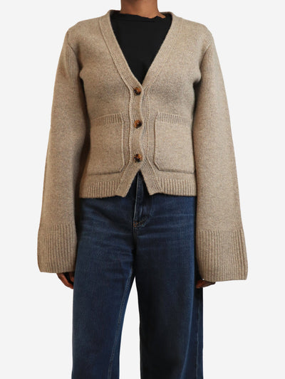 Taupe cashmere button up knit - size XXS Knitwear Khaite 