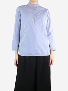 Celine Blue striped cotton shirt - size UK 14