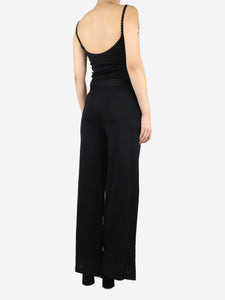 Chanel Blue sleeveless wide-leg jumpsuit - size UK 8