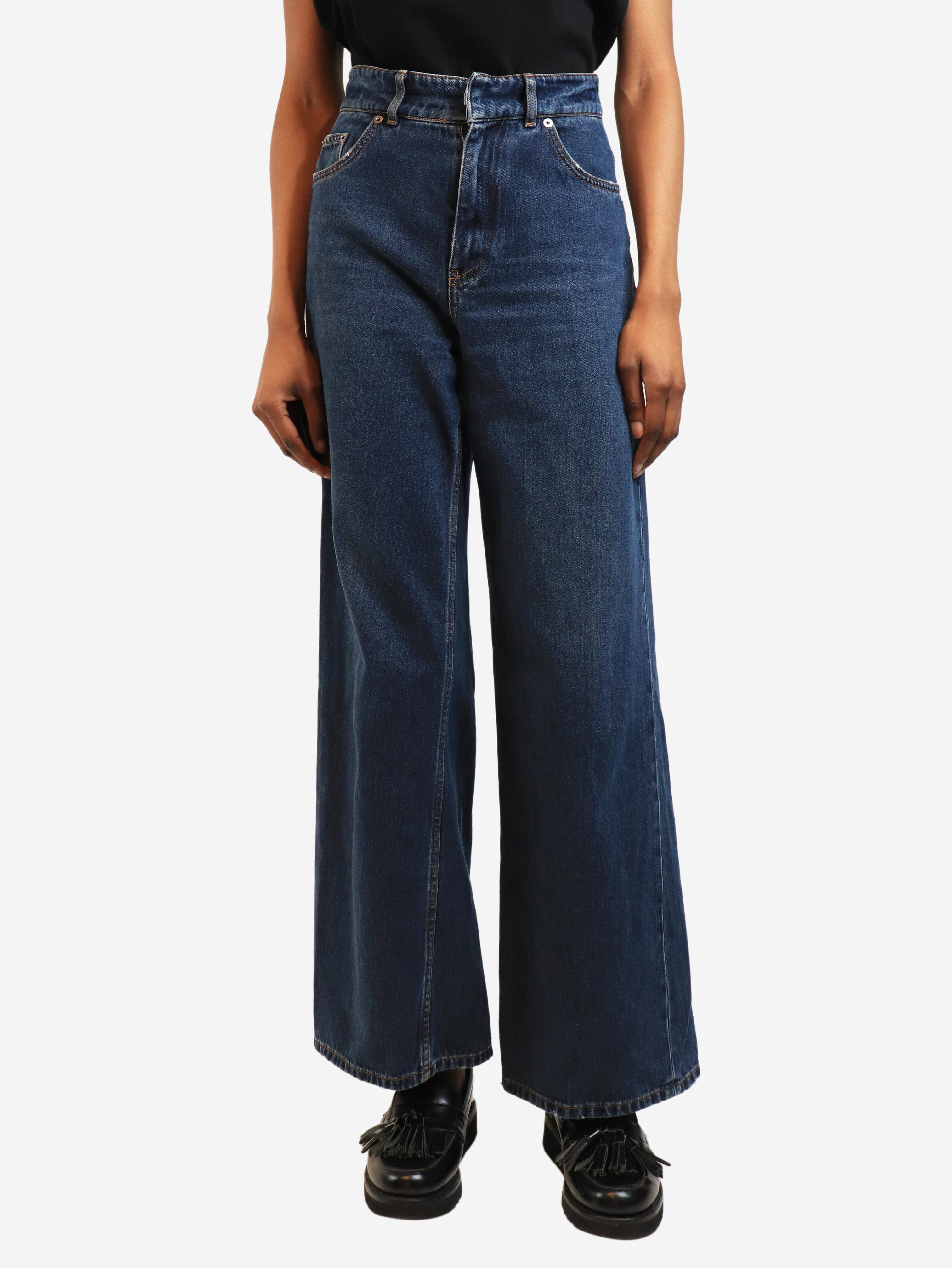 Blue denim high-waist wide leg jeans - size UK 8 Trousers Christian Dior 