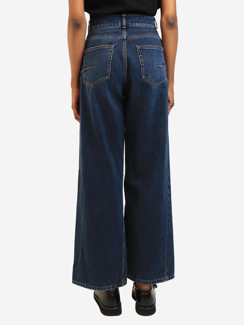 Blue denim high-waist wide leg jeans - size UK 8 Trousers Christian Dior 