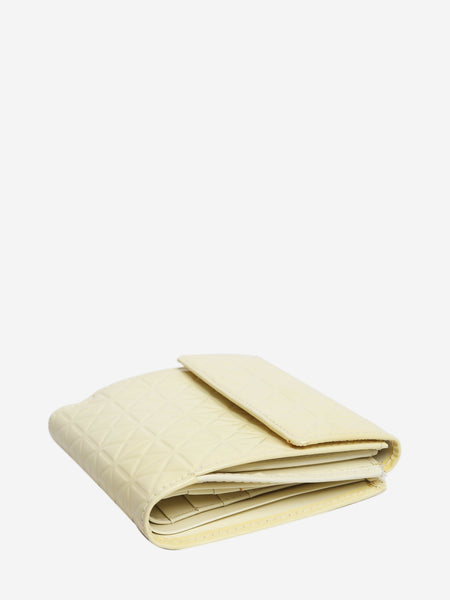 Yellow patent leather geometric-embossed wallet alternate image