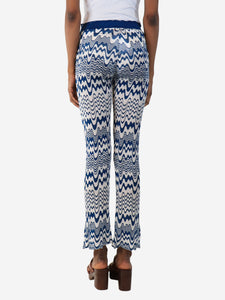 Missoni Mare Blue and white wavy knit trousers - size UK 8