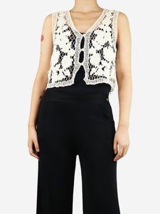 Rag & Bone Rag & Bone Off-white Coralie crochet vest - size S