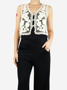 Rag & Bone Rag & Bone Off-white Coralie crochet vest - size S