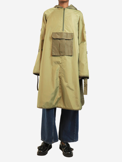 Olive ripstop hooded poncho - size UK 6 Coats & Jackets Ganni 