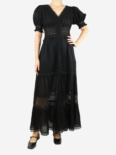 Black lace-trimmed midi dress - size S Dresses Charo Ruiz 